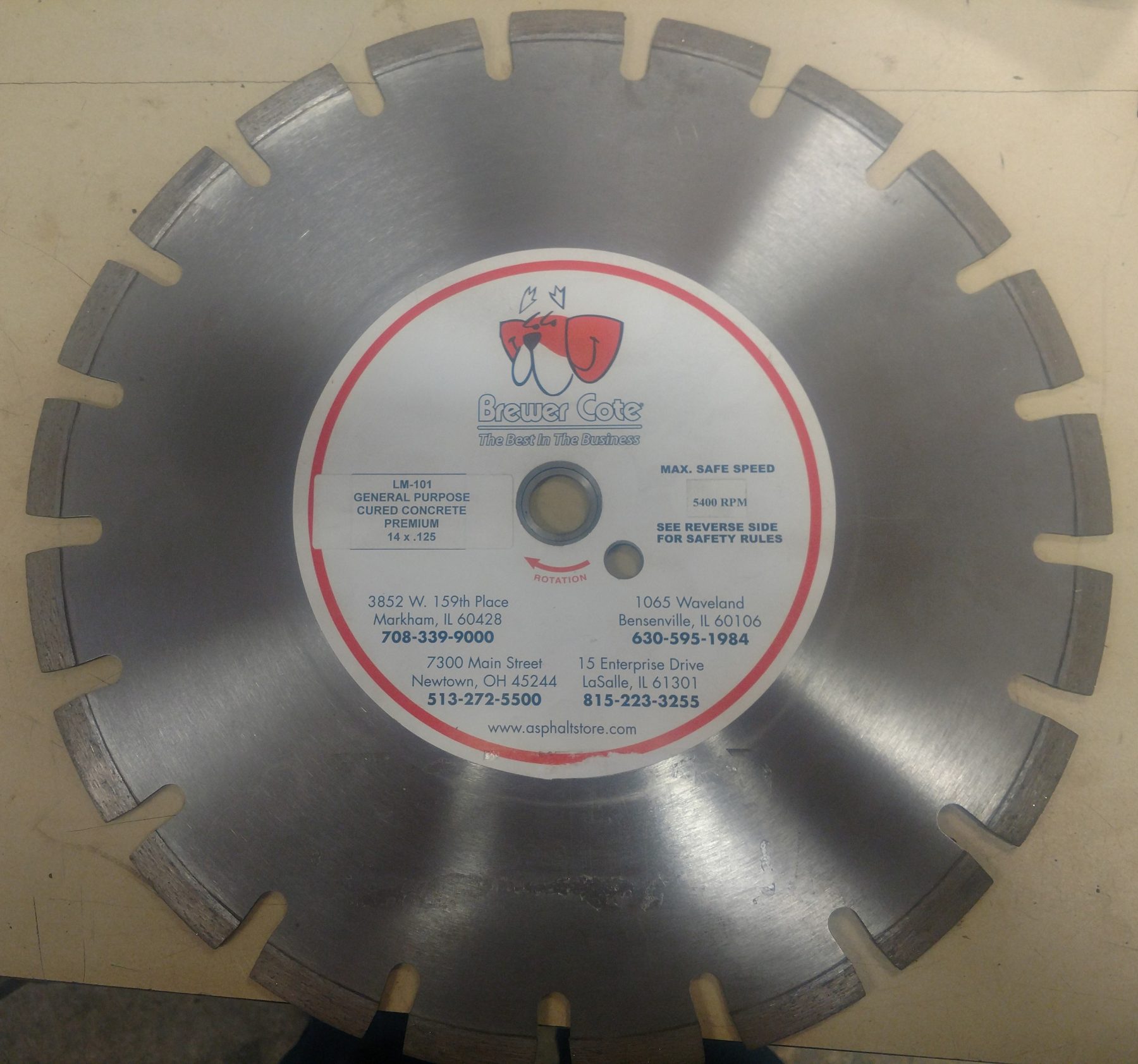 14″ Wet Cured Concrete Blade